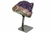 Amethyst Geode Section With Metal Stand - Uruguay #152363-2